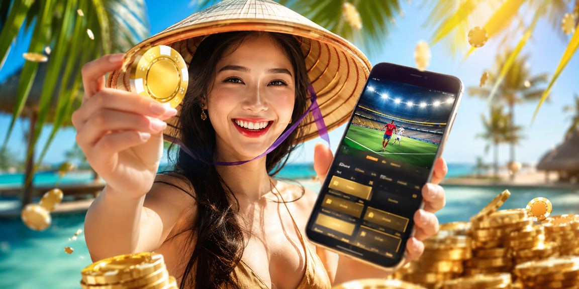 Người dùng Phú Quốc theo dõi giao dịch tài chính trực tuyến bên bờ biển